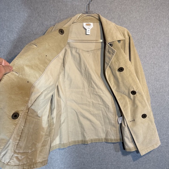 Talbots Safari Utility Jacket Size Petite 16W Velour Stretch Tan Beige Pea‎ Coat - Picture 6 of 10